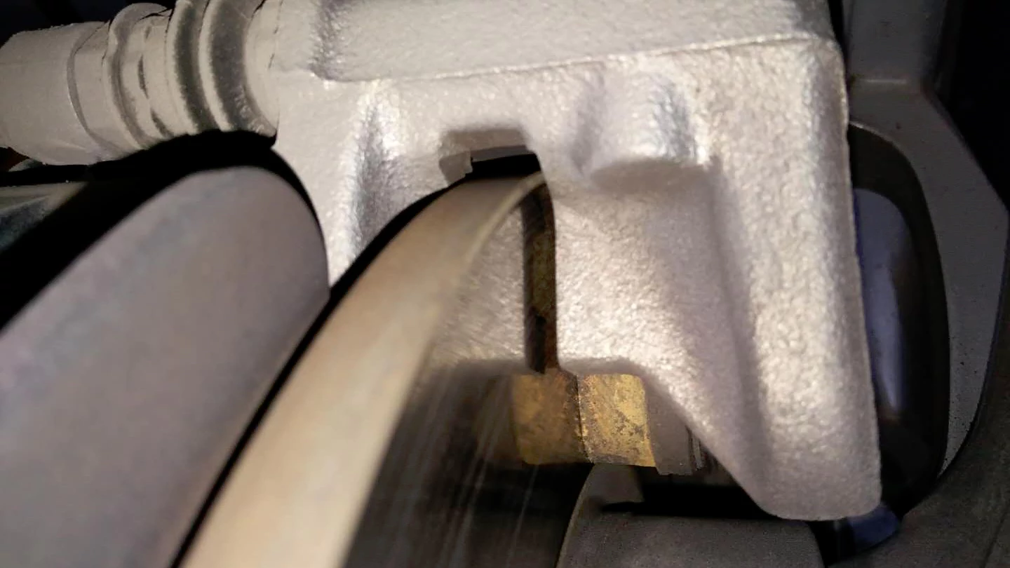 Car brake pads close-up